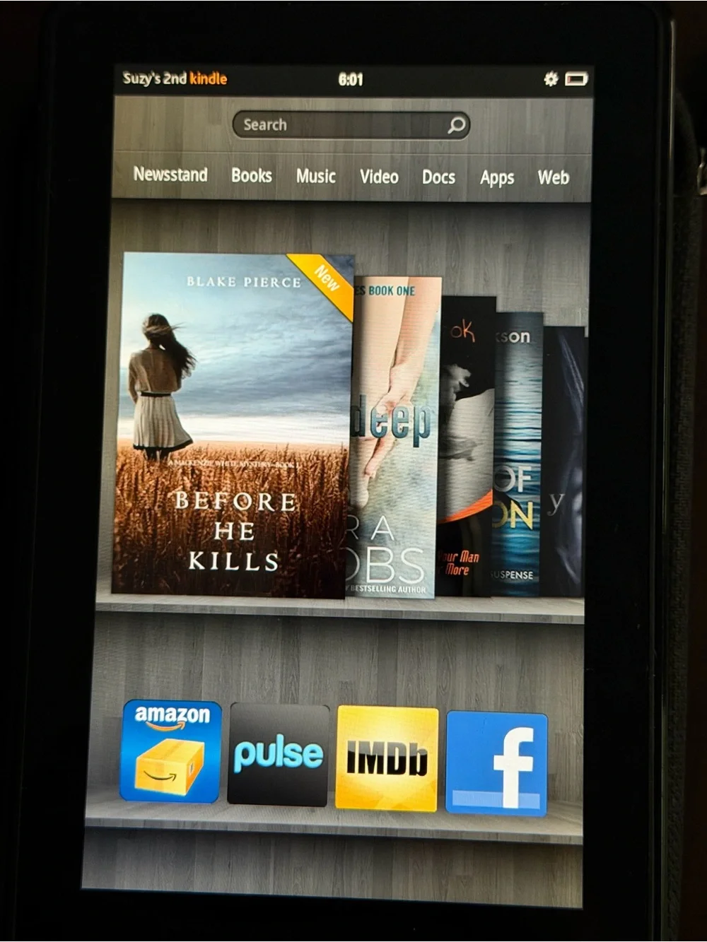 Amazon Kindle Fire Tablet - Black - filled with books